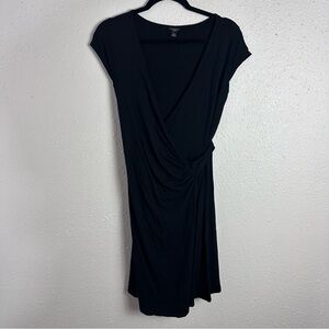 Ann Taylor Black Mini Wrap Dress Size Size MP